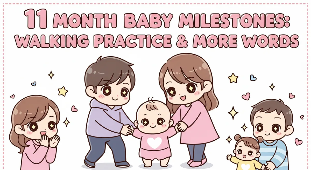 11 Month Baby Milestones: Walking Practice & More Words: 35+ Names - SoulSeed Baby Names blog header image