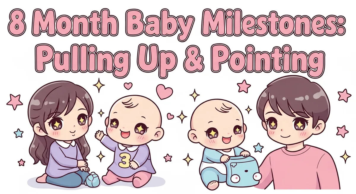 8 Month Baby Milestones: Pulling Up & Pointing: 35+ Names - SoulSeed Baby Names blog header image