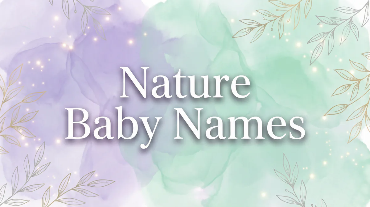 Nature Baby Names Guide - Enchanted botanical watercolor illustration with wild flowers, ferns, and butterflies | SoulSeed Baby Names