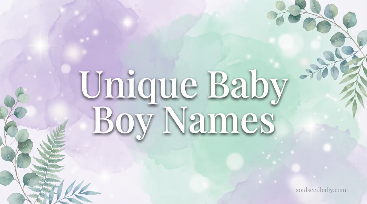 Unique Baby Boy Names That Are Strong: 100+ Powerful Names He Won't Share With His Classmates - SoulSeed Baby Names blog header image