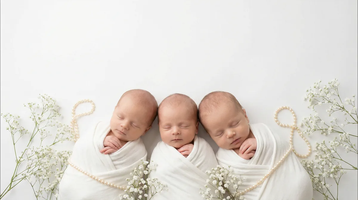 Editorial baby photoshoot with gemstones: gem pearl breath